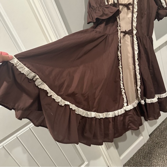 Vintage square dancing dress brown bow - Picture 5 of 5